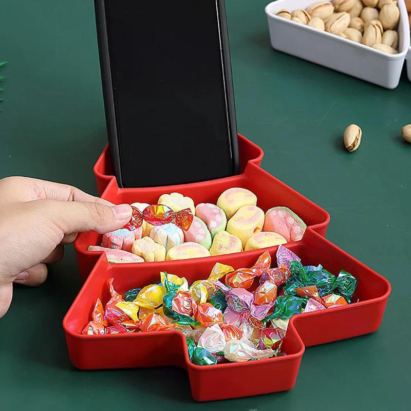 Albero di Natale Creativo Piatto Frutta Diviso Vassoietto Caramelle Frutta Secca e Semi di Melone Scatola Contenitore