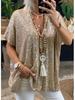 In Stock! 2021 Women's Summer Casual Loose Fit Sequin T-Shirt, Solid Color Short Sleeve Pullover