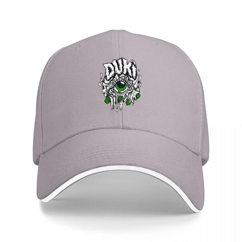DUKI EYE LOGO BLACK BASEBALL CAP WITH GREEN AND WHITE DESIGN CLASSIC FIT FOR Unisex AND Women STREET STYLE ACCESSORY