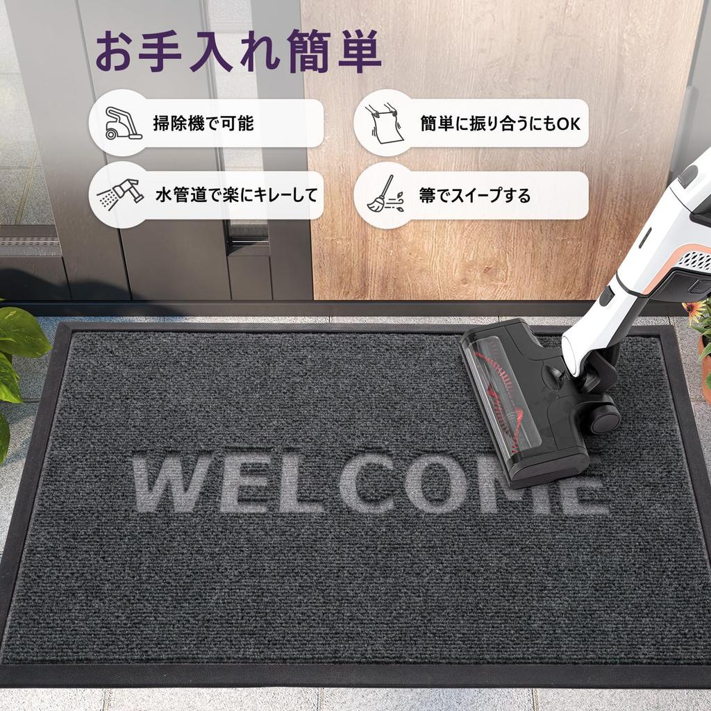 DEXI Entrance Mud Water WELCOME Welcome Door For Use Mat, Outdoor/Indoor, Remover, Absorbent, Anti-Slip, Durable, Washable, Mat, Stylish, Rubber,