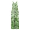 Women's Fashion Casual Loose With Pockets  Sleeveless Printed Jumpsuit