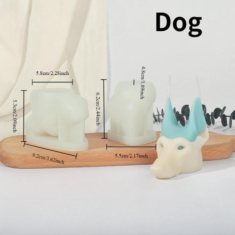 2PCS/SET Zodiac Incense Candle Silicone Mold DIY Rabbit Animal Combination Set Plaster Decoration Mold