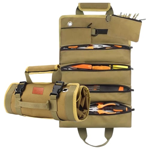 SAGVE Tool Bag, Peg Case, Tool Roll Bag, Waterproof, Multifunctional, Large Capacity, Foldable, Wall-Mountable, 6 Storage Pockets, for Carpentry, Car,