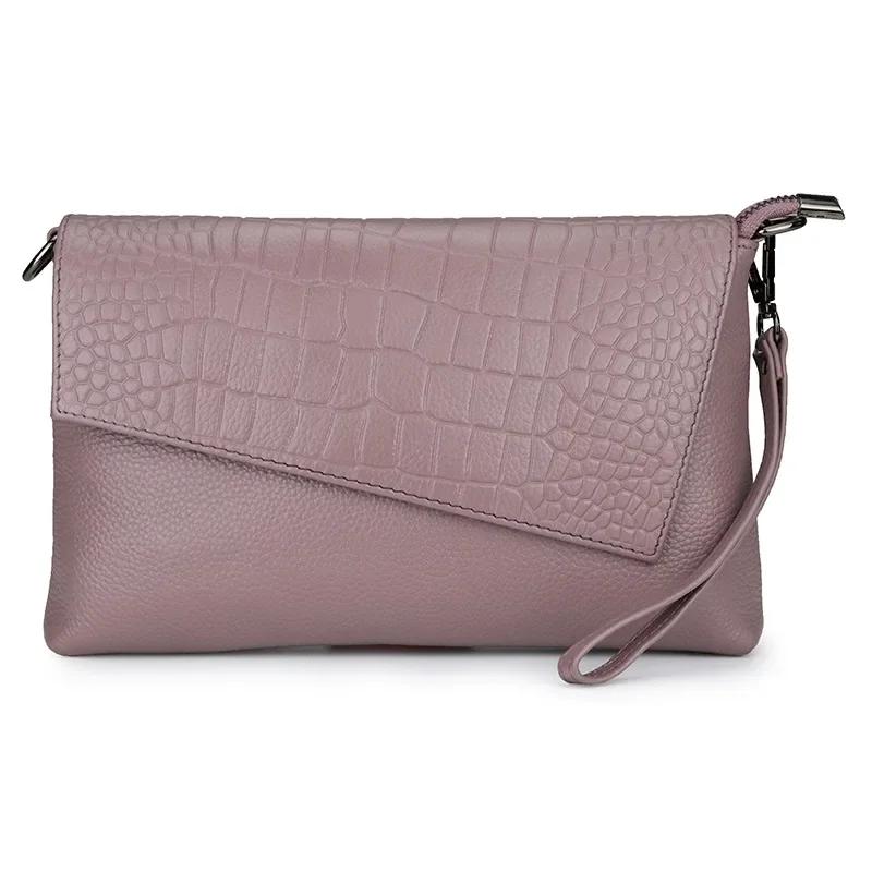 Crocodile Pattern Genuine Leather Crossbody Bag for Women Luxury Small Shoulder Bag Fashion Clutch Handbag