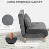 Sleeper Sofa Recliner Sofa Couch, Incl. 2 Cushions, Velvet Look, 130 X 78 X 79 Cm, Grey