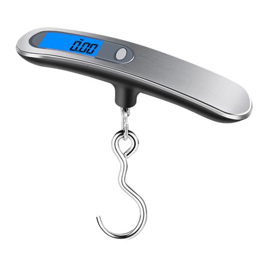 50KG Portable Electronic Scale with Hanging Hook LCD Display Rechargeable Handheld Travel Suitcase Luggage Digital Weight Scale Weigher Steelyard