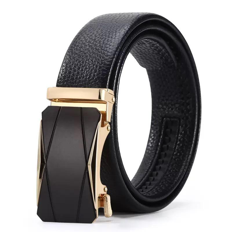 Trendy Youth & Middle-Aged Men's Genuine Leather Automatic Buckle Belt - Korean Style for Casual & Business Wear