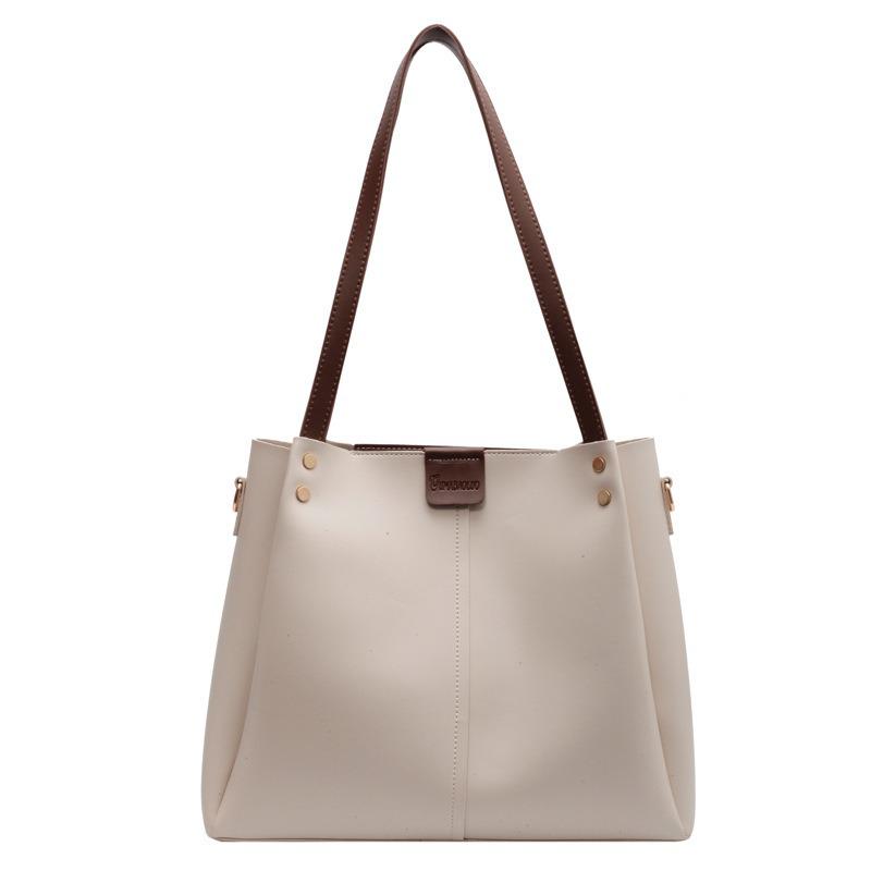 

Жіноча модна сумка-тоут великої місткості осінньо-зимового сезону: Широкий ремінь кросбоді, сумка на плече, сумочка слонова кістка