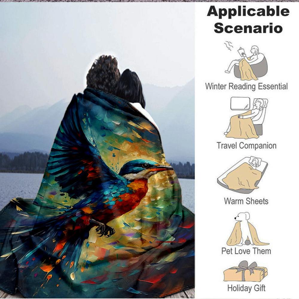 1pc Avian Colors Lightweight Flannel Blanket, Comfortable and Warm Blanket, for Office and Camping Sofa Bed, Livingroom200