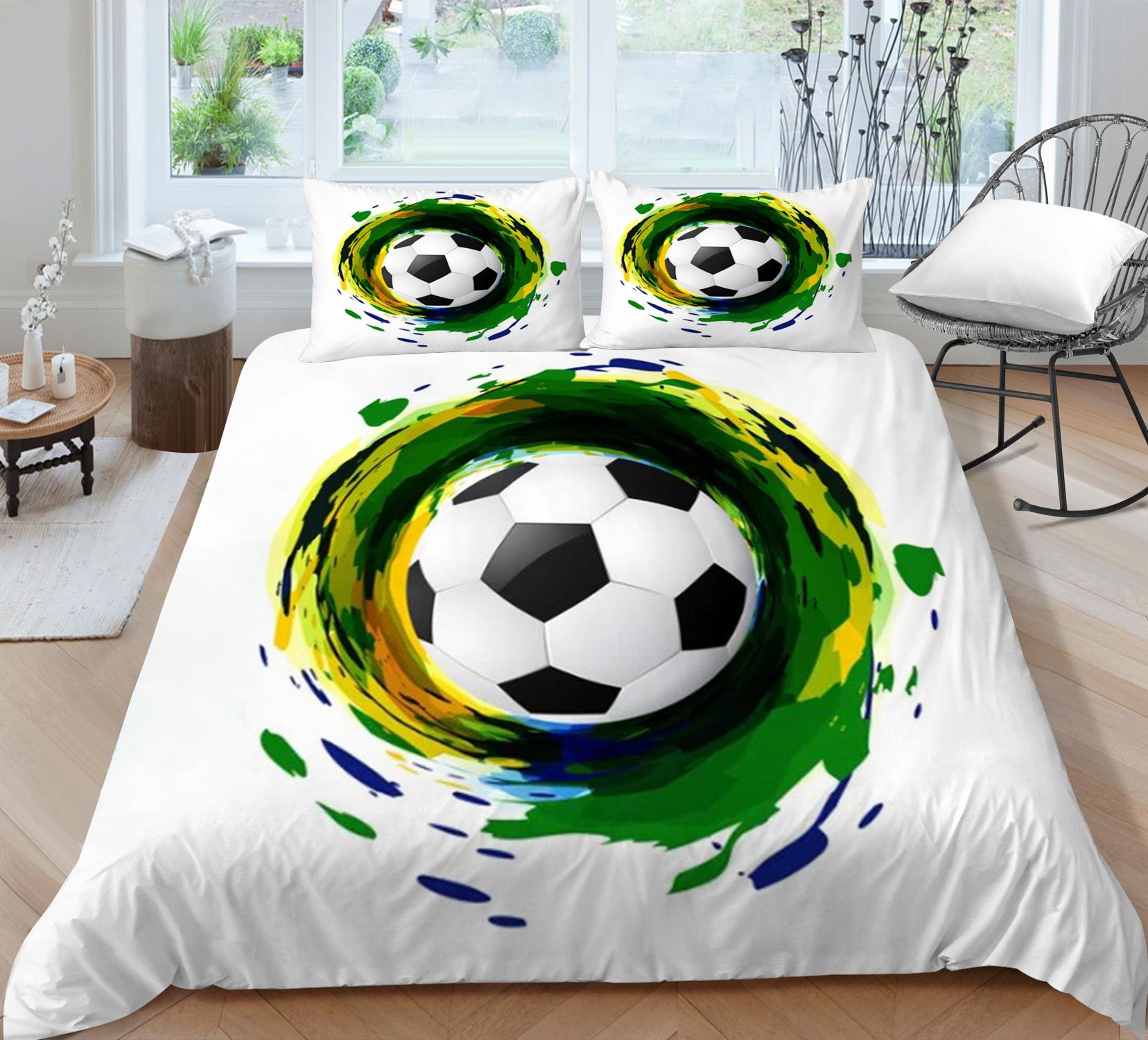 

Покрывало на кровать с футбольным дизайном, Комплекты постельного белья, Детский комплект постельного белья, Наволочка, Домашний декор, Пододеяльники, Дышащий, Теплый Single 135x200cm