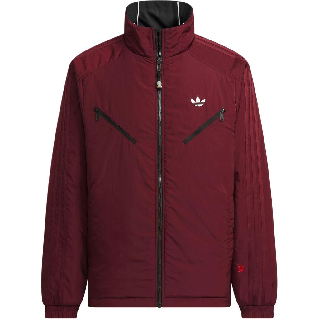 Adidas Originals Rev Aw24 Lny Stand Collar Loose Fit Reversible Cotton Jacket Men Jacket Black Dark-Red KA0821