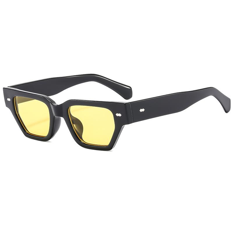 JYL Sunglasses Thick Frame Square Uv Protection Rivet Cross Border 3846 A-18100
