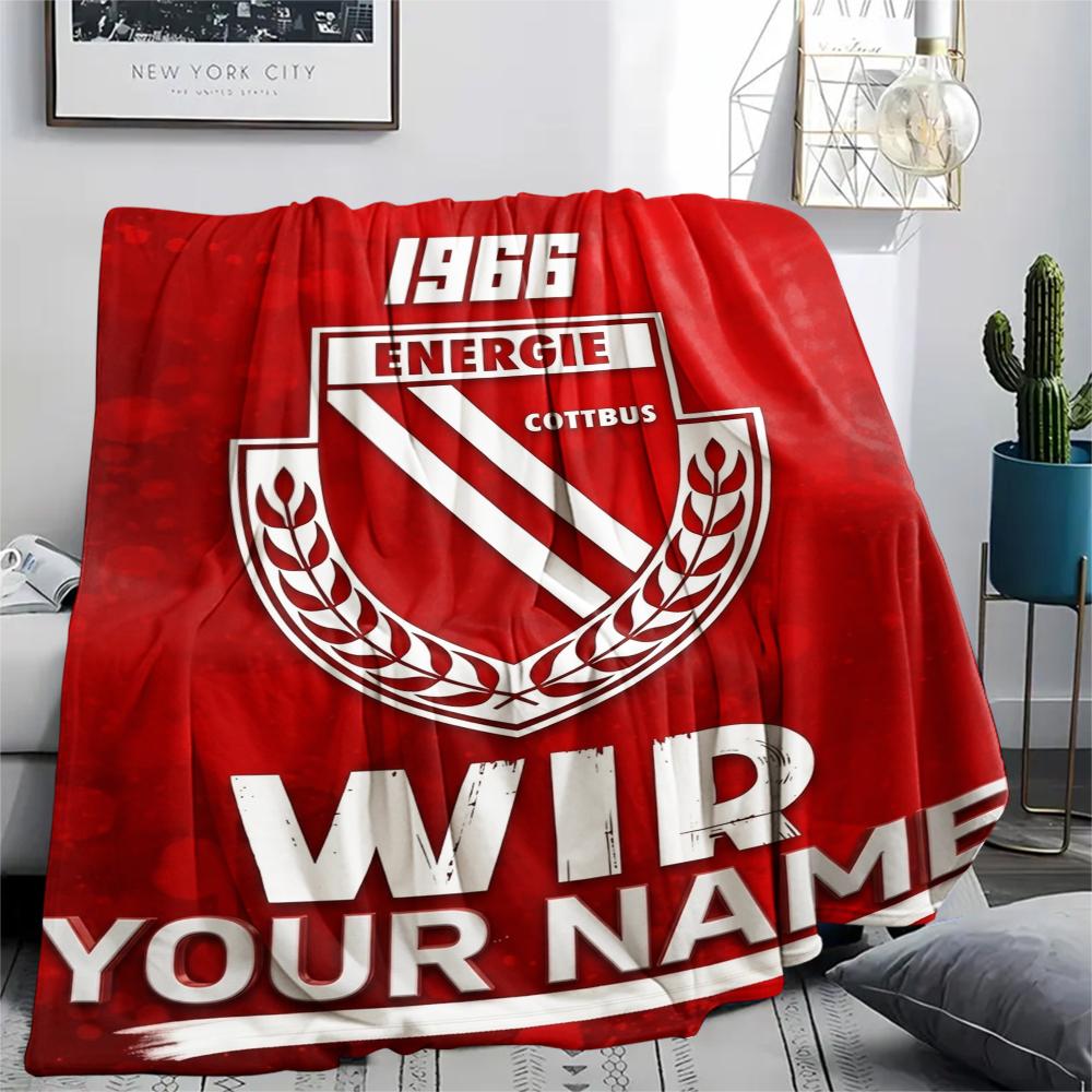 1 Stück Benutzerdefinierter Name Energie Cottbus Gemustert Flanelldecke Geeignet für Alle Jahreszeiten für Heimdekoration Wärme und Komfort Geschenke Feiertagsgeschenk_xia