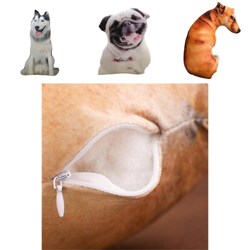 Creative 3d Simulation Dog Pillow, Plush Toy Dog Stuffed Animal For Kids, Short Plush Fabric, Pp Cotton Filling, Various Sizes And Colors