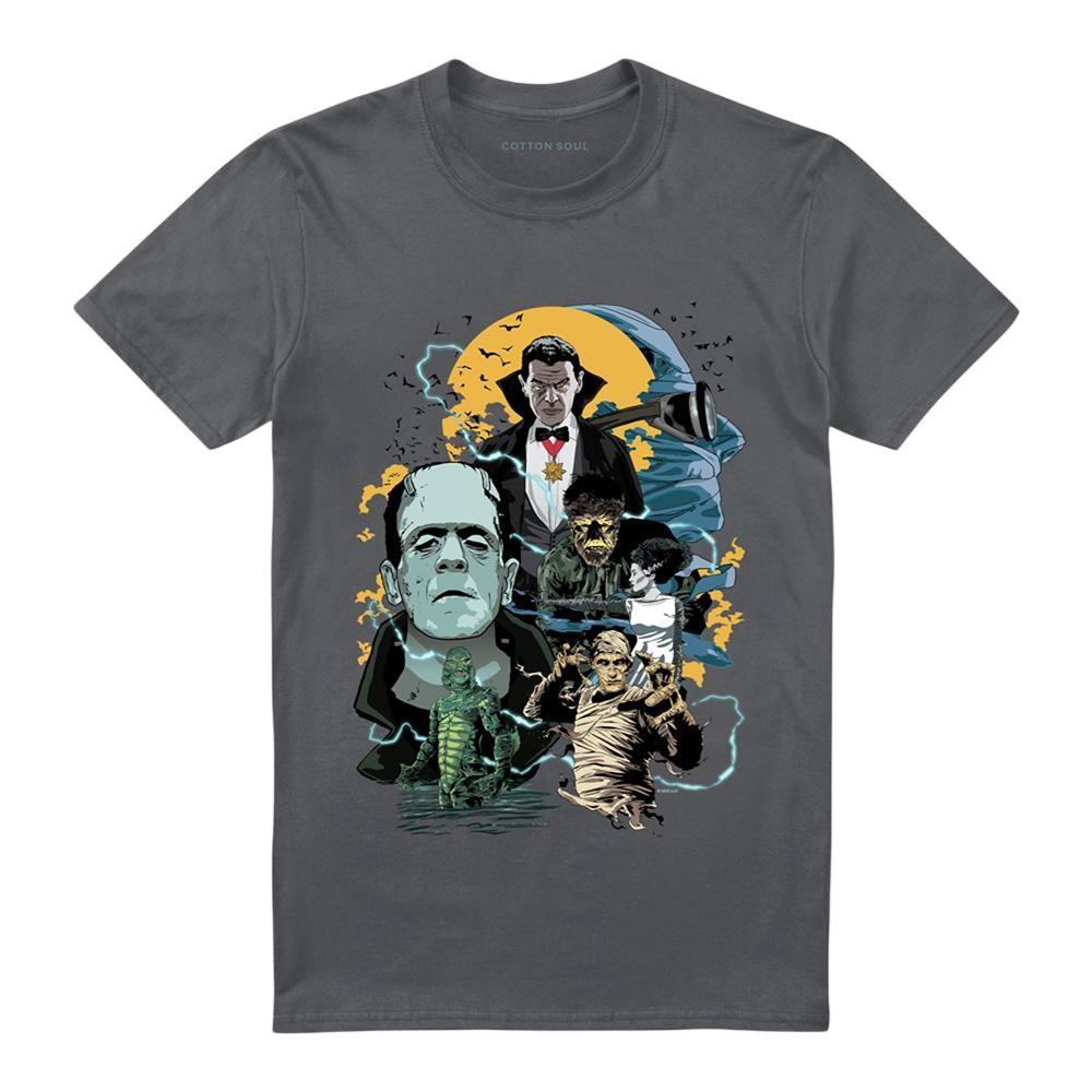 Universal Monsters Unisex Adult Monster Mash Ringspun Cotton Midweight T-Shirt