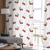 Cherry Texture Retro Bedroom Transparent Sheer Curtains Holiday Decoration Window Voile Tulle Curtain