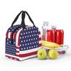 American Flag Graphic Design Insulated Lunch Bag for Women Kids Portable Food Boxes Thermal Lunch Box Tote