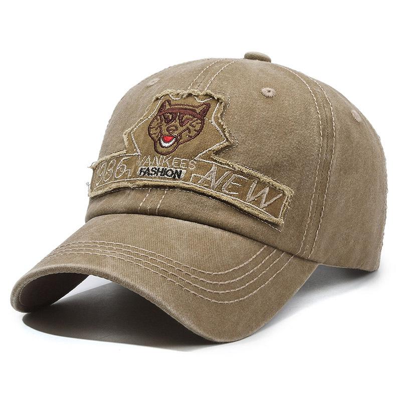 New Unisex Baseball Cap Leopard Head Embroidery Cap Men Women Outdoor Camping Hiking Fishing Dad Hats