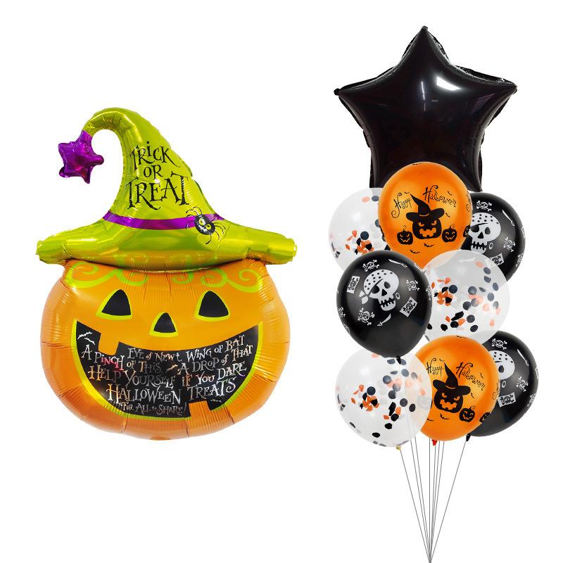 

Halloween hallowen balloon bundle pumpkin head bat witch skull latex foil balloon Pumpkin Balloon Bundle