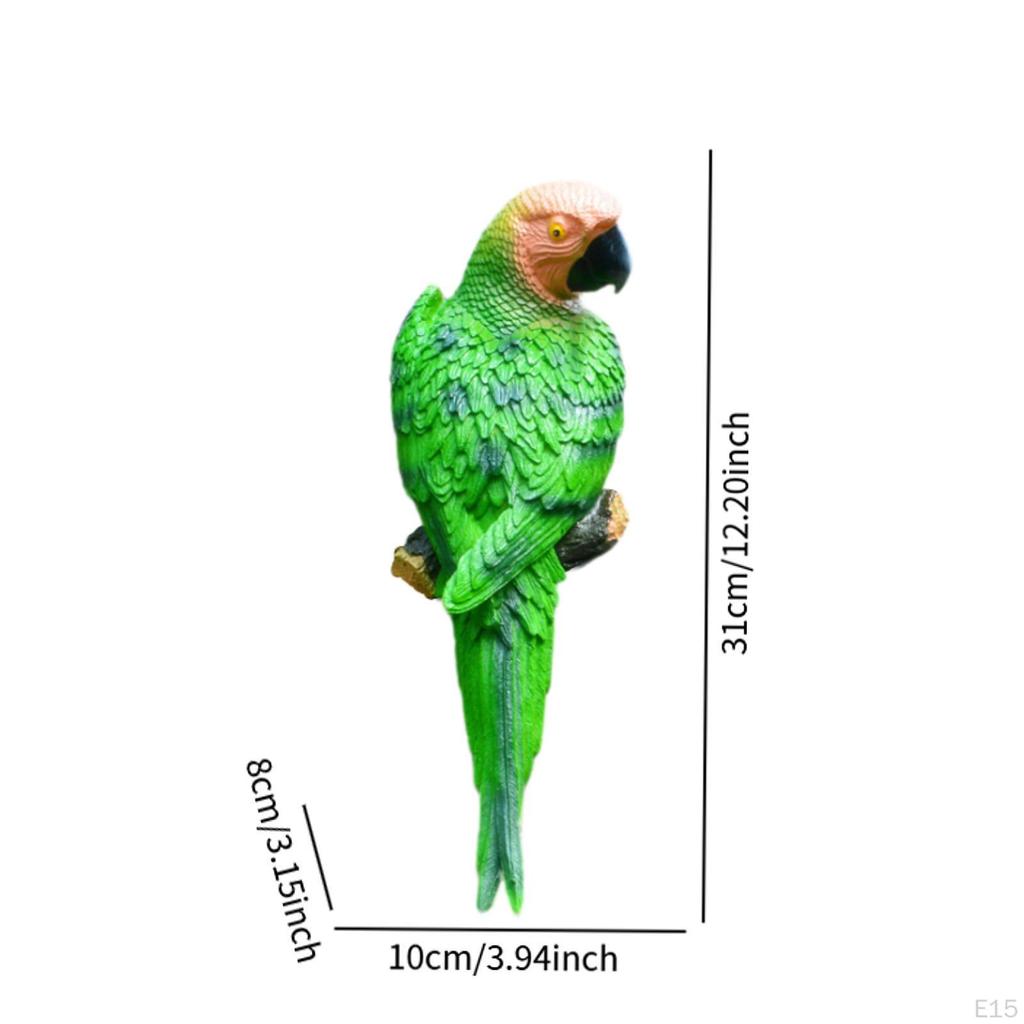 Resin Wall Bird Statue Birds Art Lawn Figurine Animal Ornament for Garden