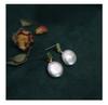 Natural Baroque freshwater pearl earrings femininity summer earrings gray design atmosphere stud earrings special-shaped disc