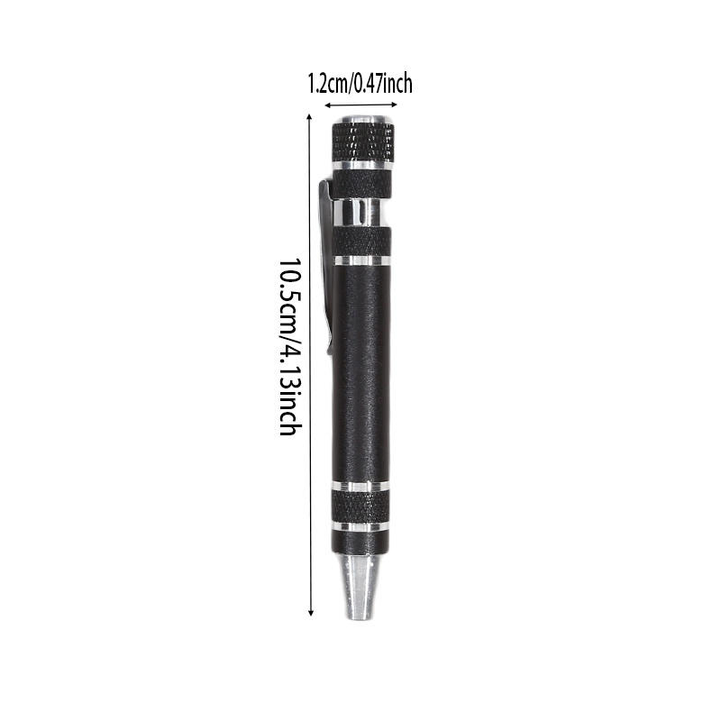 Tournevis manuel 8-en-1 Type stylo Portable Multi-spécifications Avec tête de tournevis magnétique Outil de tournevis Tête de tournevis haute densité