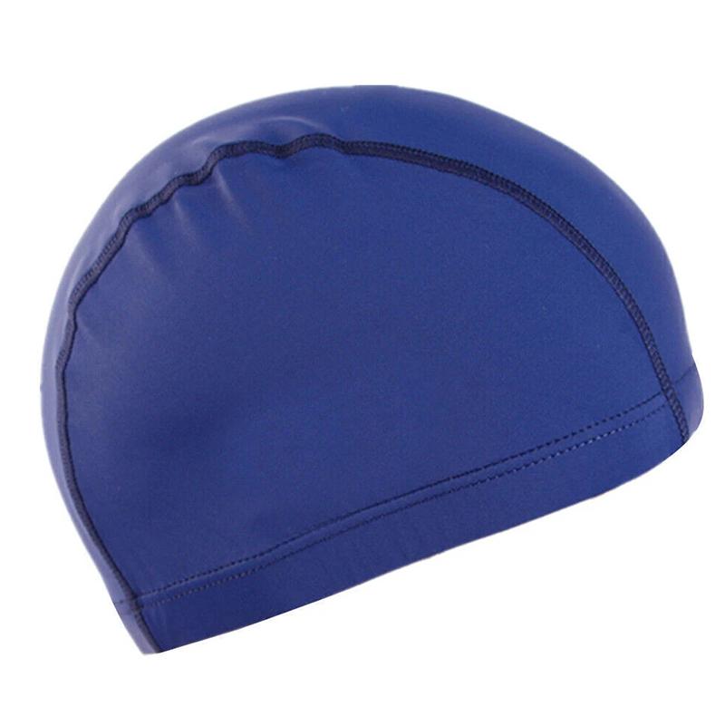 1Pc Swimming Cap Ear Guards Elastic Fabric Solid Color Swim Hat Short/Long Hair Big Kids Polyester Womens/Mens