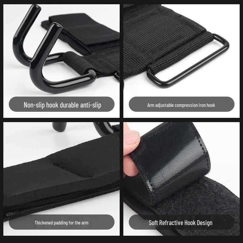 Protiskluzové zápěstní háky pro shyby, činku, jednoručky a mrtvé tahy