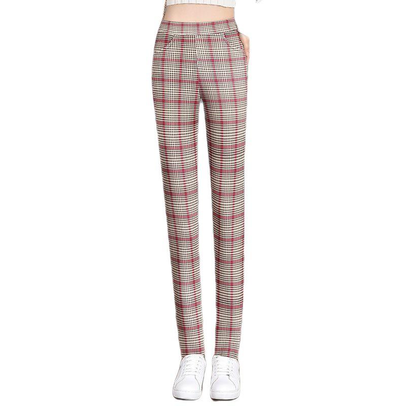 Elastische Taille Dicke Karohosen für Damen - Herbst/Winter 2025 Schlankmachender Trendiger Stil
