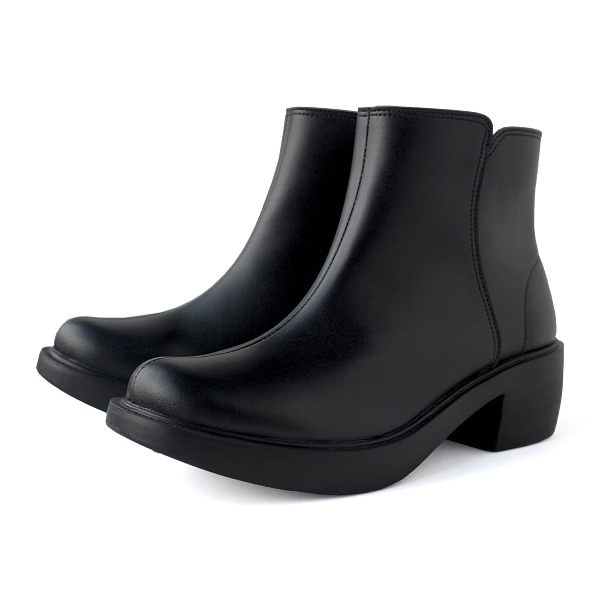 

Belle & Sofa Women s GRACE Short Boots, Comfortable to Walk in, Zippered, Thick Sole, Made in Japan (Black, 24-Point Measurement, 0-Centenometers)