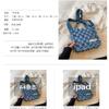 Chessboard denim bag color matching diamond handbag new simple and versatile small square bag shoulder messenger bag