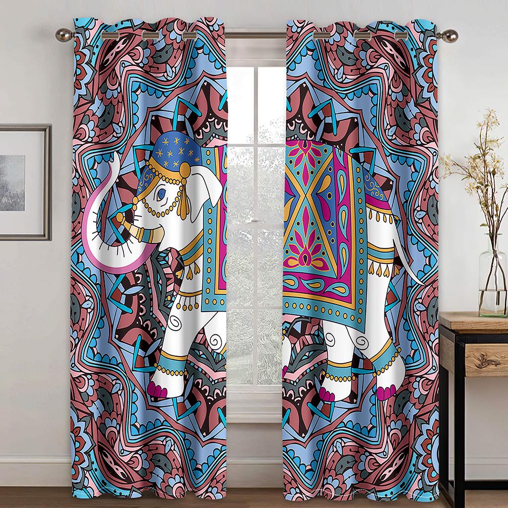 Böhmen Elefanten Fenster Vorhang Schlafzimmer Fenster Vorhänge Wohnzimmer Verdunkelung Vorhänge Cortinas Para La Sala
