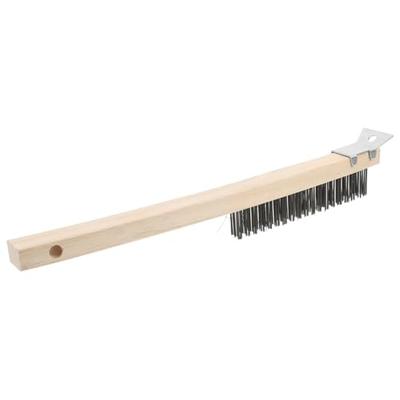Generic Pizza Oven Brush, Wire Brush with Wooden Handle, Scratch Brush and Scraper In One, Heat-Resistant Cleaning Tool for Pizza Stones, 13.78 Inch