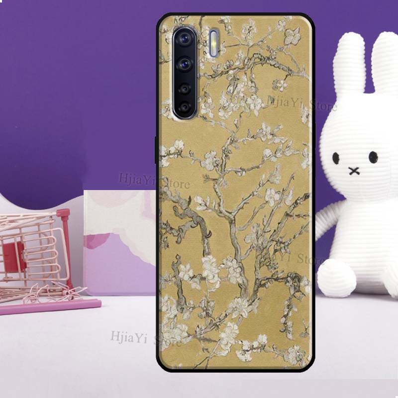 Blossoming Almond Tree Case For OPPO Reno 5 Lite 2Z 2F A5 A9 A53 A53S 2020 A52 A72 A1K A15 A83 A94 A74 A54 Coque