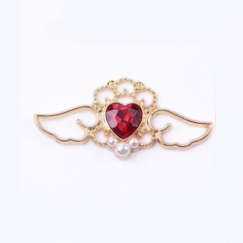 Engood 100Pcs Rhinestones Angel Wings Love Button Sewing Trim Embellishments Craft Wedding Headband DIY Jewelry Necklace Earring