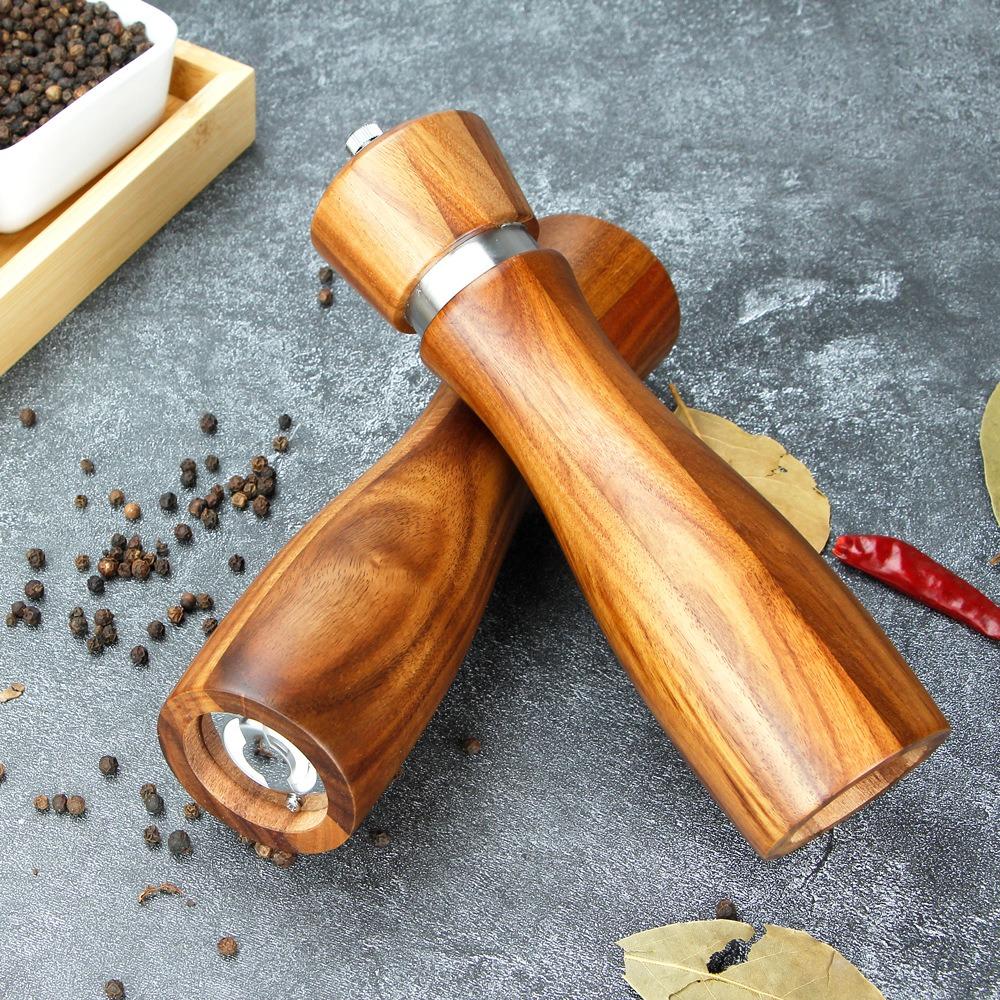 2 stk Keramisk Kjerne Tre Salt- og Pepperkvernsett Manuell Pepperflaske Salt- og Pepperkvern BBQ