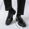 Men's Large-Size Cross-Strap Tassel Leather Loafers: Versatile Formal and Casual Shoes