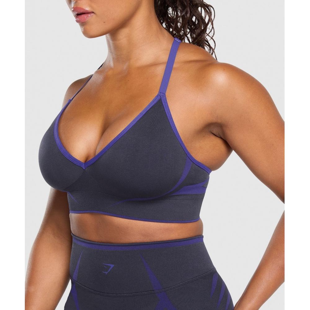 Gymshark Apex Lift  Seamless Sports Bra Heavy Blue Cobalt Purple B4b3j Udb3