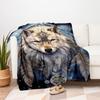 "White Wolf Spirit Dreamcatcher Wall Art Print"Blanket Flannel Throw Blanket for Sofa, Bed, Travel, Camping, Office, Couch, Chair, And Bed G