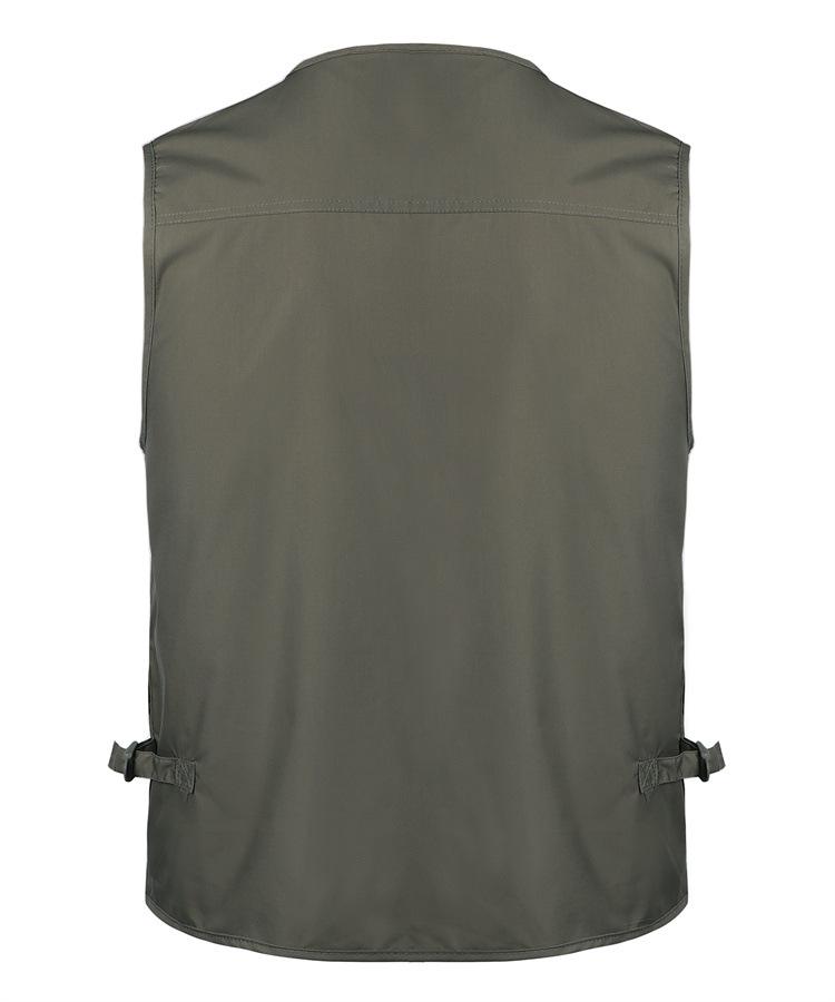 Gilet léger multi-poches pour homme - Vêtement décontracté quatre saisons pour hommes d'âge moyen.