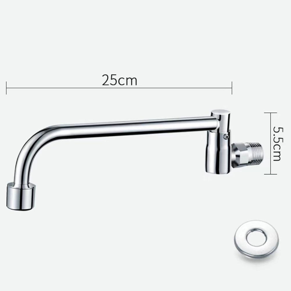 1pc G1/2 Brass Semi-automatic Swing Faucet Restaurant Hotel Kitchen Stove Faucet Single Cold Wall Style Tap Home Improvement