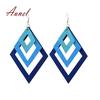 Creative Multilayer Irregular Dangle Hook Retro Wood Women Earrings Jewelry Gift