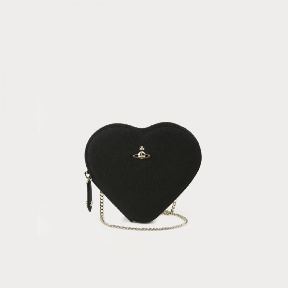 

Vivienne Westwood Direct Import Saffiano New Heart Cross Bag Black blacks