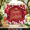 Party Backdrop Happy Birthday Birthday Red Photo Booth Background Front Door Decor