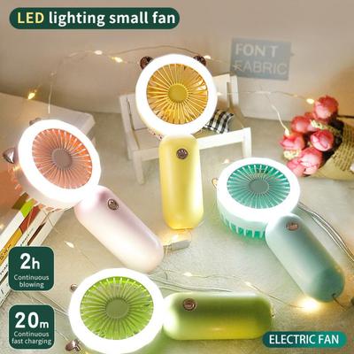 Mini ventilatore portatile USB ricaricabile luce notturna raffreddamento ventilatore portatile tre velocità regolabile ventilatore