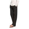 Moda bărbați Bumbac Lenjerie Plus Size Casual Elastic Buzunare în talie Pantaloni lungi