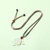 Elegant Natural White Agate Pendant Necklace with Wire Wrap, Fine Cord, Hanfu Inspired, New Chinese Style