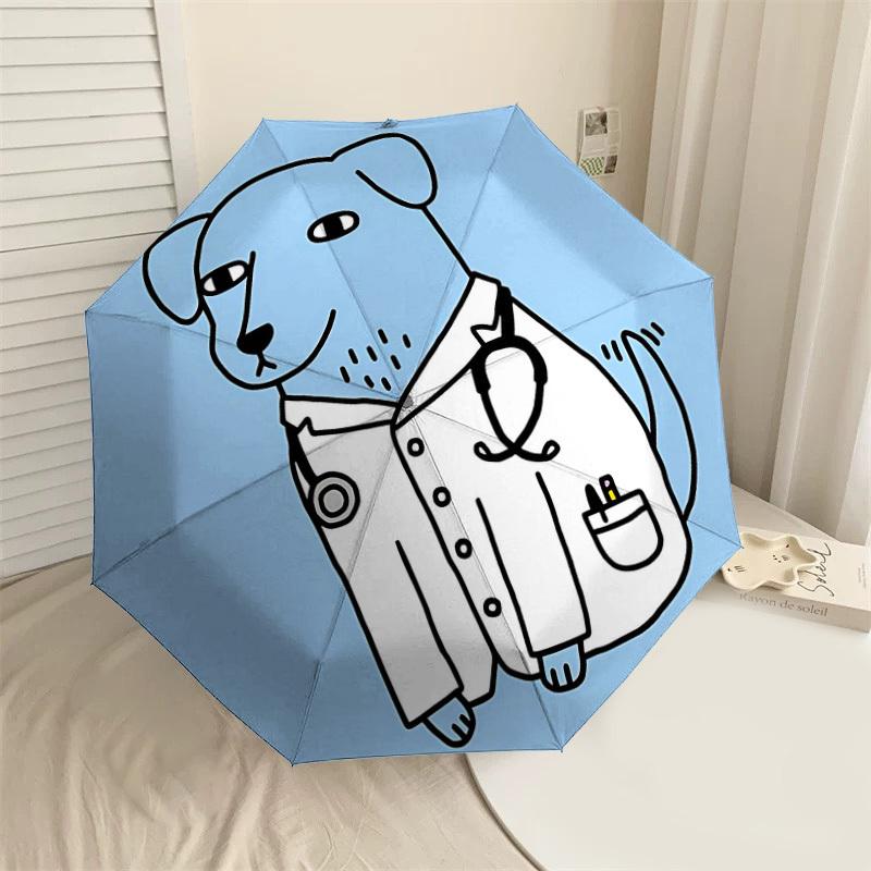 

1PC dog doctor Umbrella-8-Rib Reinforced Portable Folding Travel Suitable for All Seasons Outdoor Daily Use-H0402