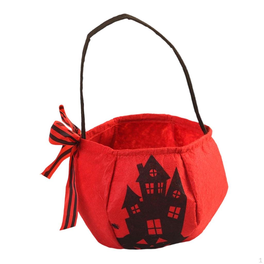 Halloween Trick or Treat Bag Candy Gifts Wrapping Carrying Handbag Reusable Grocery Goody Tote