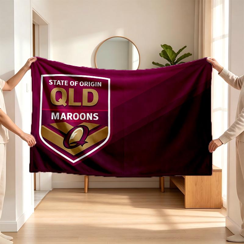 Queensland Maroons (5) Flannel Blanket a Soft Accent for the Bedroom and Living Room and a Cozy Home Gift